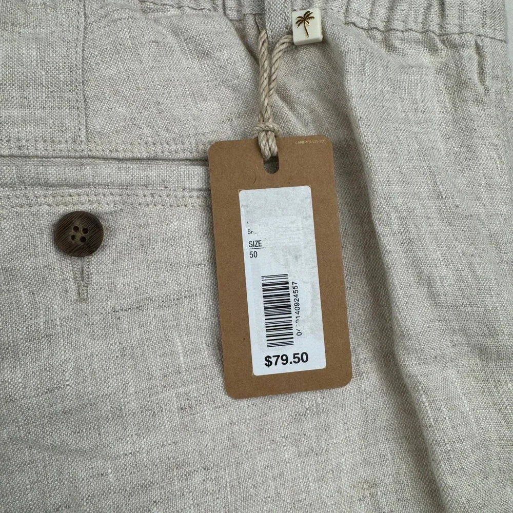 Isle Sands Linen Big Man Shorts 50 Beige Coastal Casual‎ 10